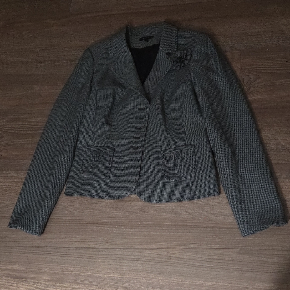 Semantiks Charcoal Blazer with Floral Detail